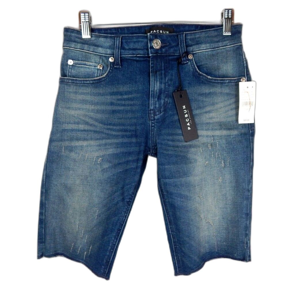 PacSun Active Stretch Bermuda Denim Shorts Jorts Coastal Skater Coastal Summer